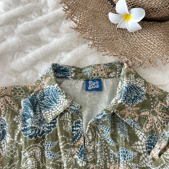 Ripskirt Hawaii Cotton Short Travel Dress La Boheme Olive Small - Picture 7 of 9